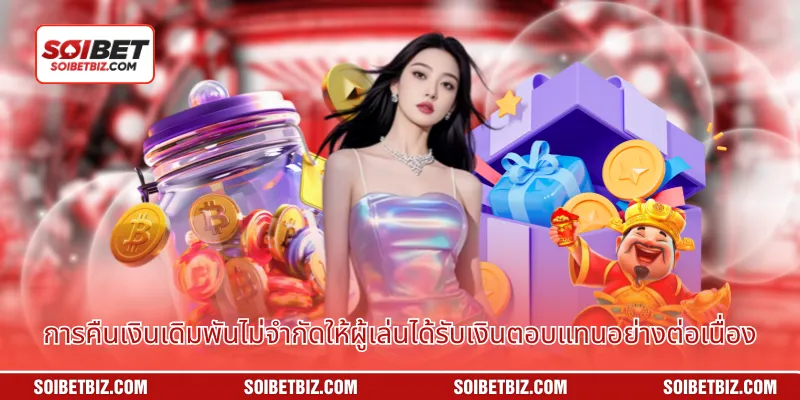 การคืนเงินเดิมพันไม่จำกัดให้ผู้เล่นได้รับเงินตอบแทนอย่างต่อเนื่อง