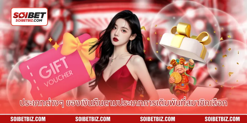 ประเภทต่างๆ ของเงินคืนตามประเภทการเดิมพันที่สมาชิกเลือก